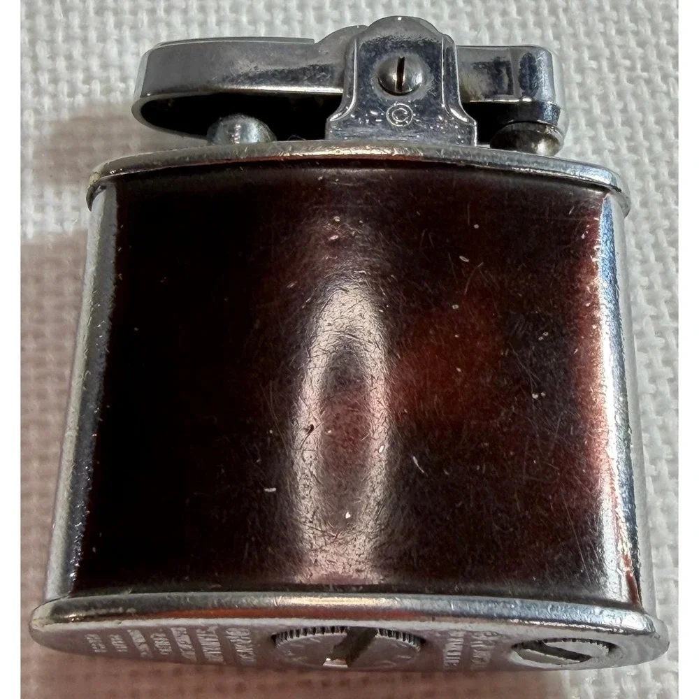 Vintage Ronson Standard Lighter Brown Tortoise Chrome Newark NJ USA Pat 2481195